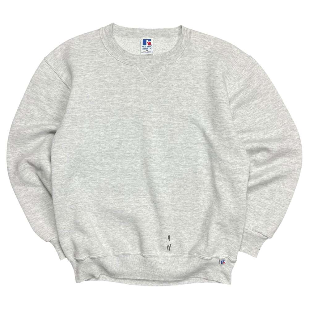Vintage Russell Athletics Made in USA Grey Blank Crewneck Sweatshirt- M